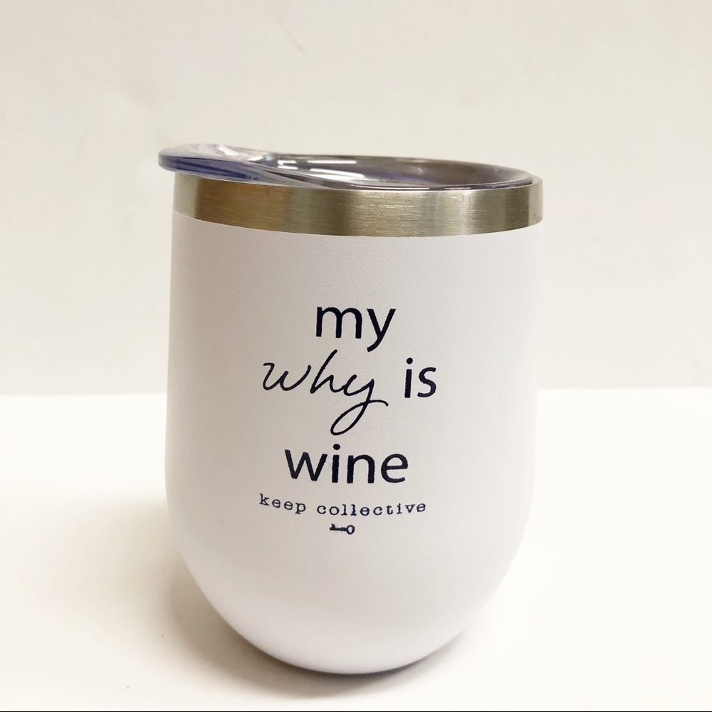 Stainless Steel Wine Tumbler w/Lid New Without Box